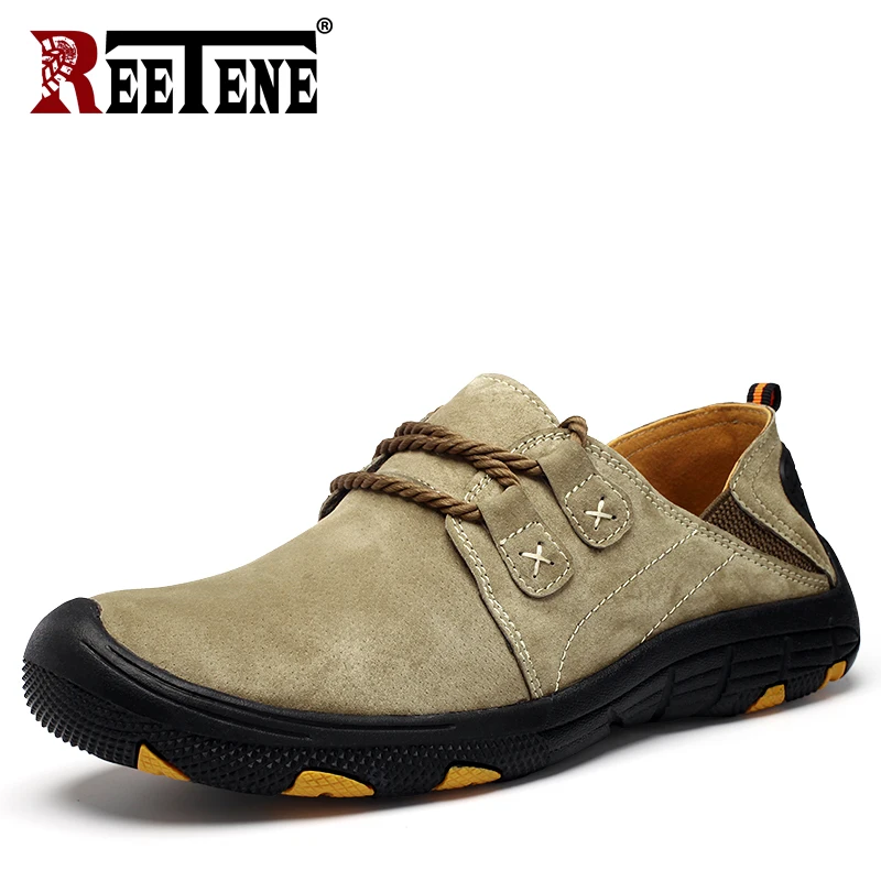 

REETENE Big Size 48 Men'S Casual Shoes Genuine Leather Men Loafers Lightweight Flat Driving Shoes For Men Breathable Loafers Men