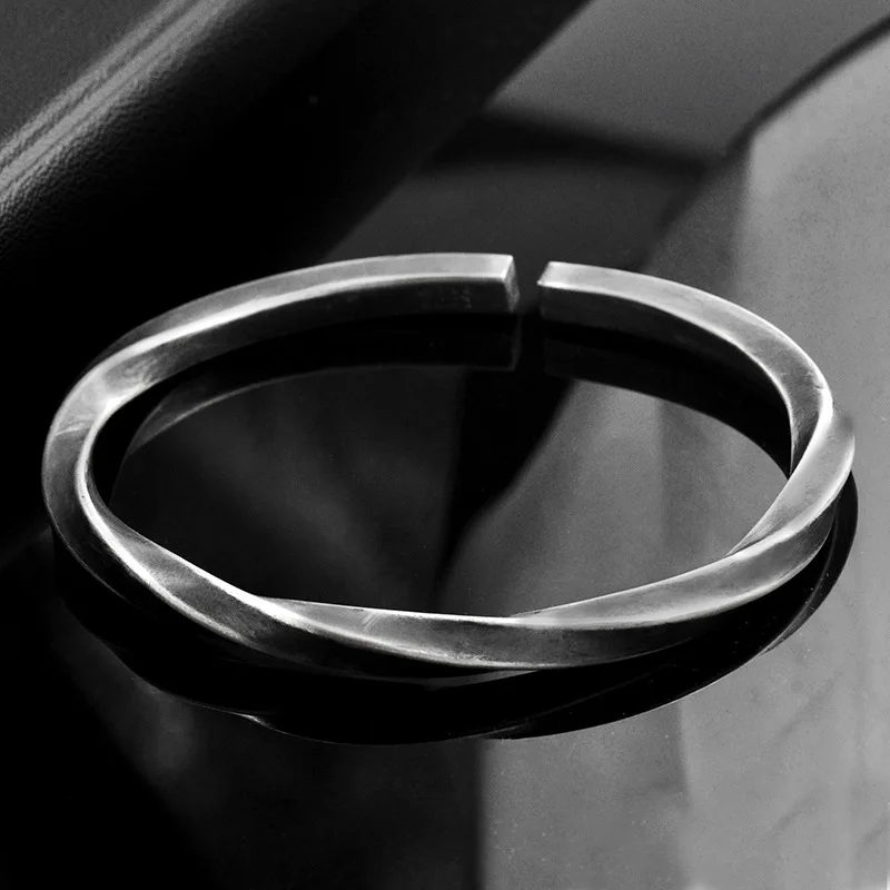 Мужской браслет из серебра 925 пробы в стиле панк|Гибкие и жесткие браслеты| |