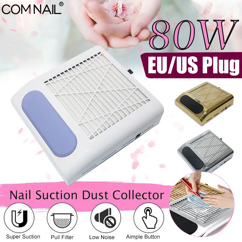 Всасывающий пылеуловитель для ногтей 80 Вт вентилятор пыли пылесос маникюра