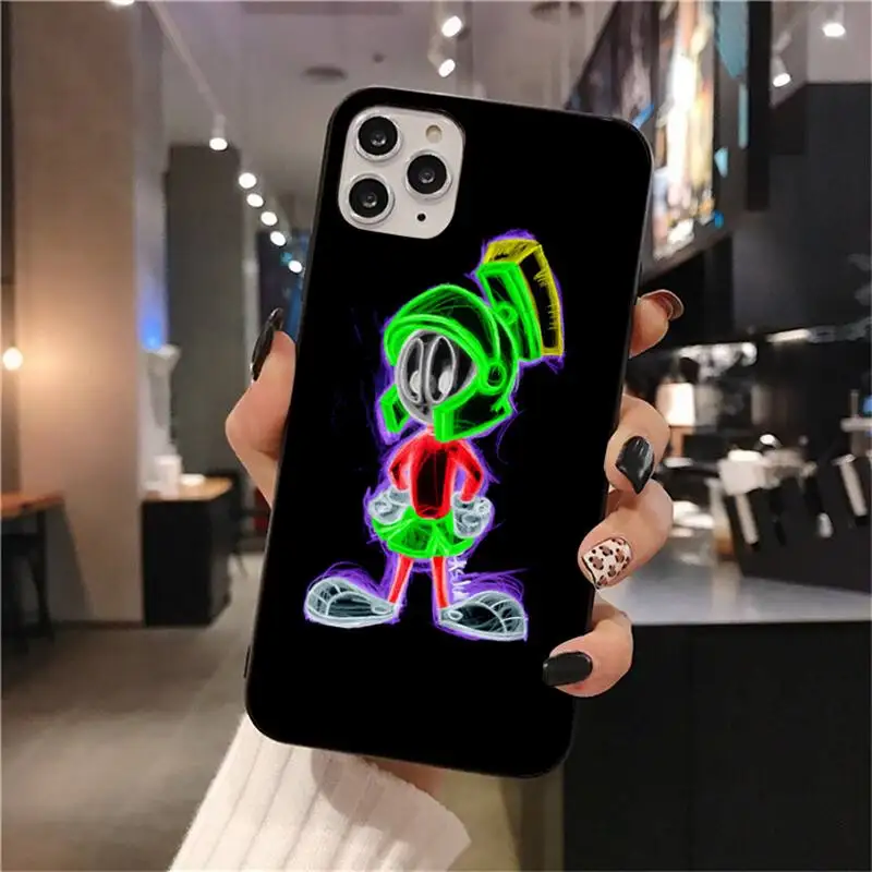 Чехол-накладка для iPhone 11 pro XS MAX 8 7 6 6S Plus X 5S SE 2020 XR с изображением Марвина черного