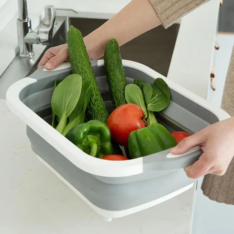 Многофункциональная разделочная доска 4 в 1 съемная Складная кухонная