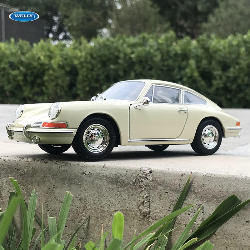 Welly 1:24 1964 Porsche 911 off whit автомобильный брелок для автомобильных ключей имитационная