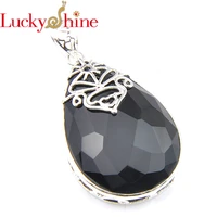 new luckyshine luxury jewelry huge water drop pendants natural black onyx for woman charm jewelry necklace pendants