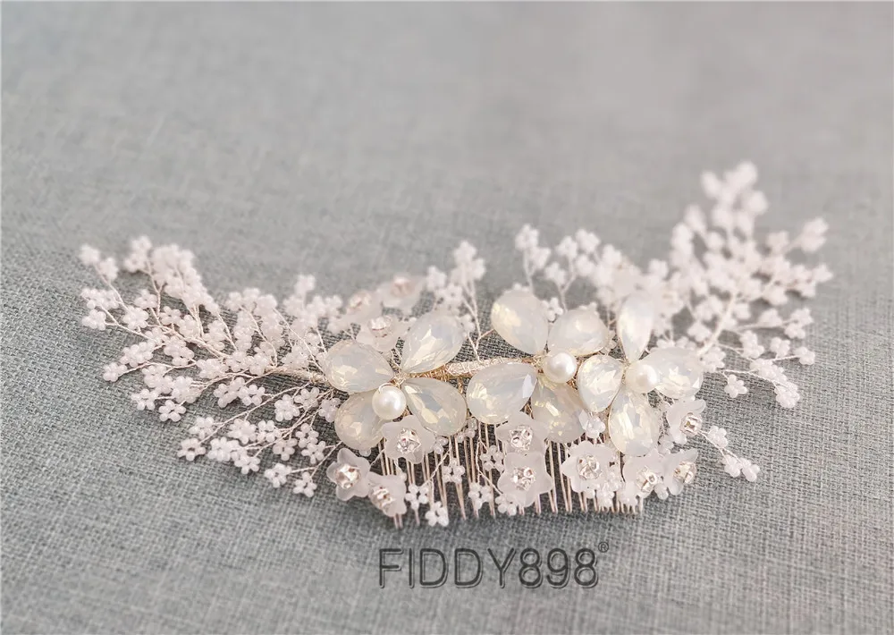 Модные свадебные аксессуары для невесты 2020 новейшие Цветочные гребни волос