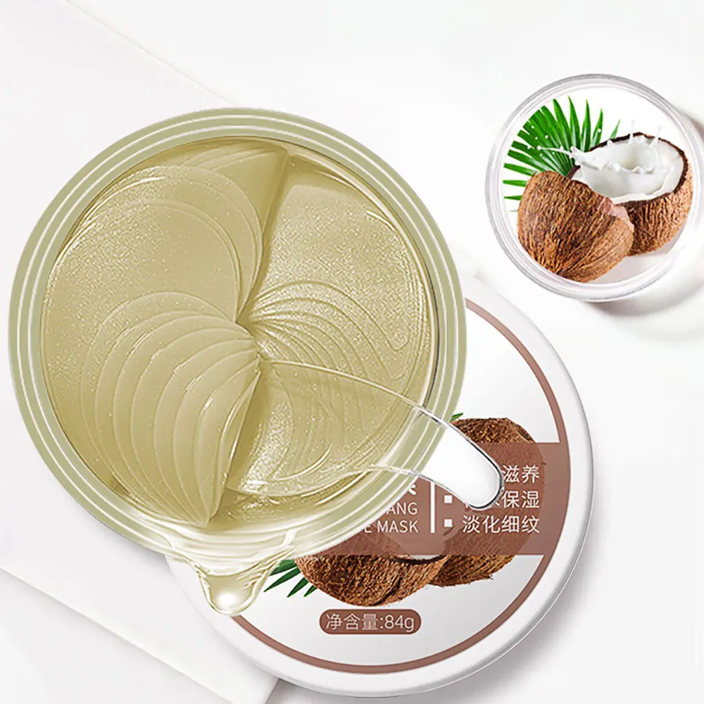 

60PCS 30 Pair Coconut Eye Mask Moisturizing Mild Brighten Remove Eye Bags Fades Wrinkle Firming Improve Dark Circles Eye Care