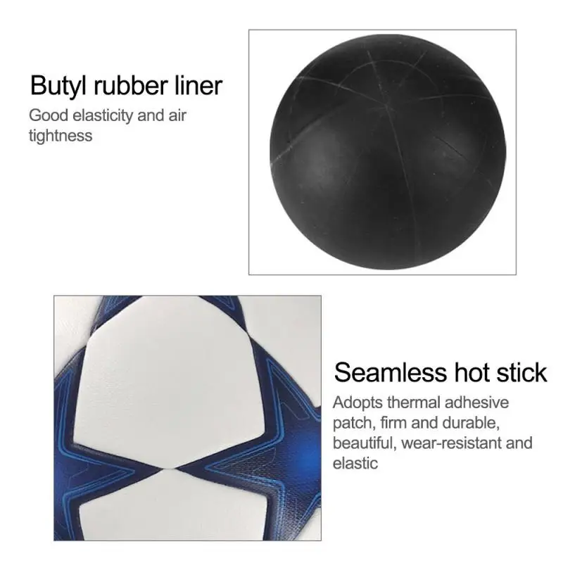 

No. Match Balls Football Soccer League PU Ball Goal Soft Team Heat Gift PU Football Leather Seamless Training Bonding 5