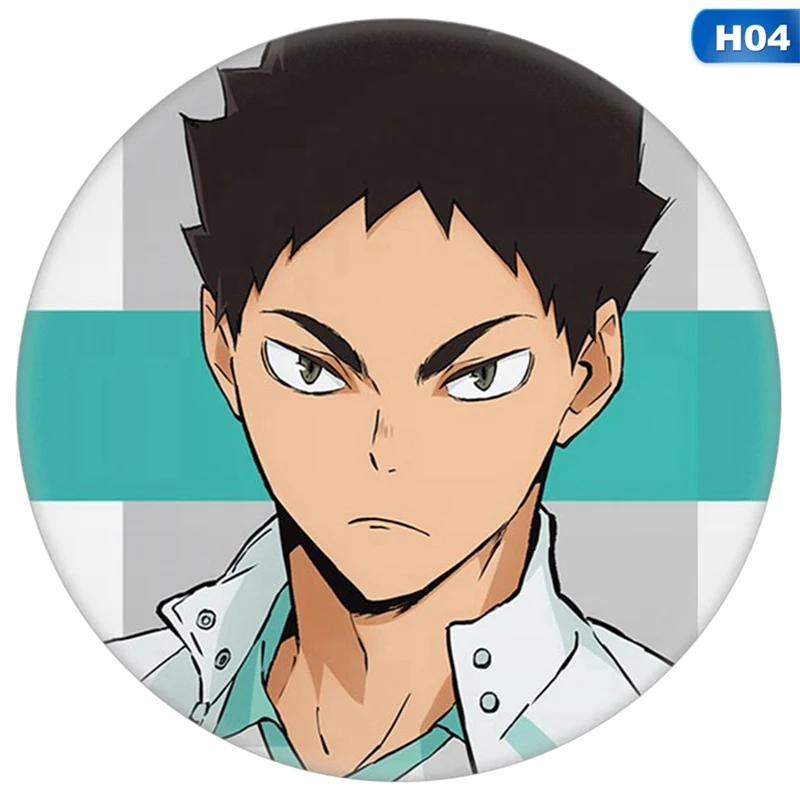 

1Pcs Anime Haikyuu!! Figure Badges Brooch Pins 58mm Japan Anime Collection Badge For Backpacks Pencil Bag Decoration