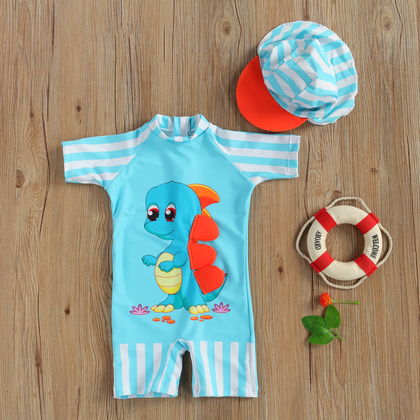 

Детские купальники, комбинезон с круглым вырезом и коротким рукавом, 1 шт.