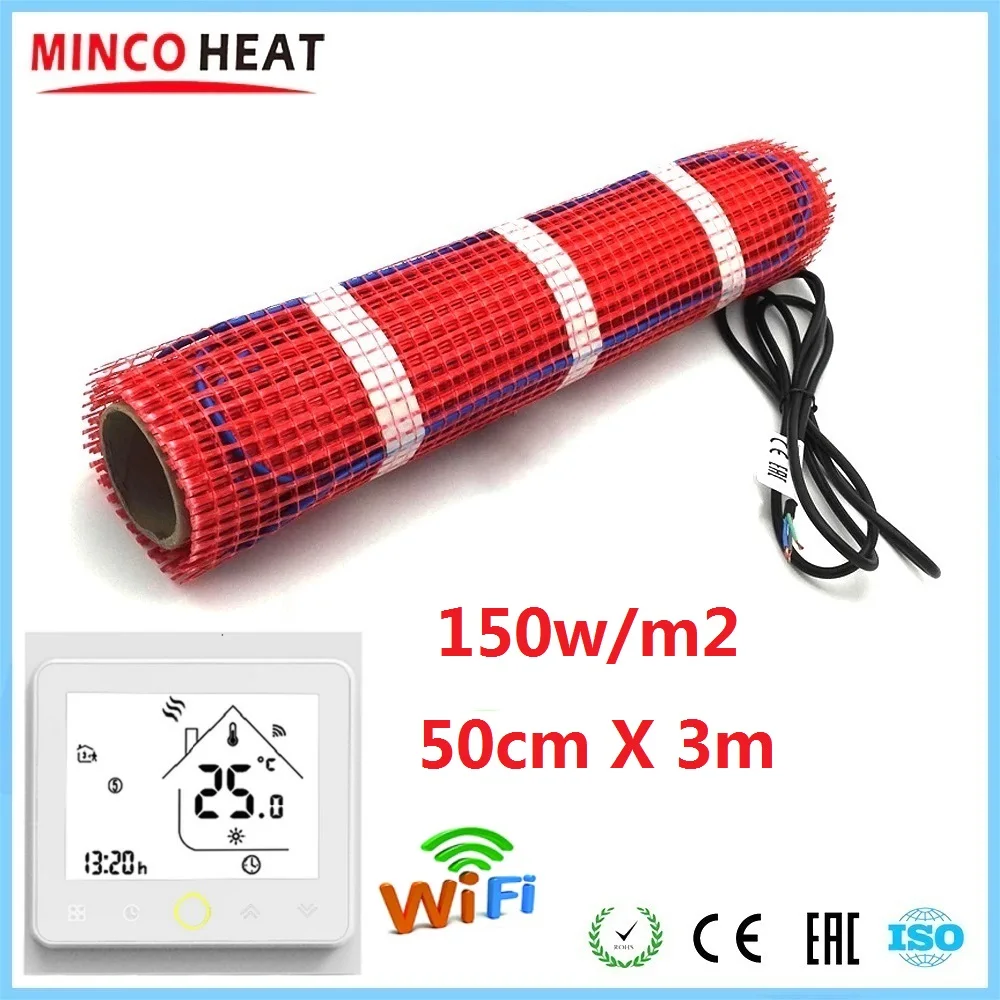 MINCO HEAT 50 см x 3 м 150 Вт/м2 теплый Нагревательный мат м2 под плиткой деревянный пол с