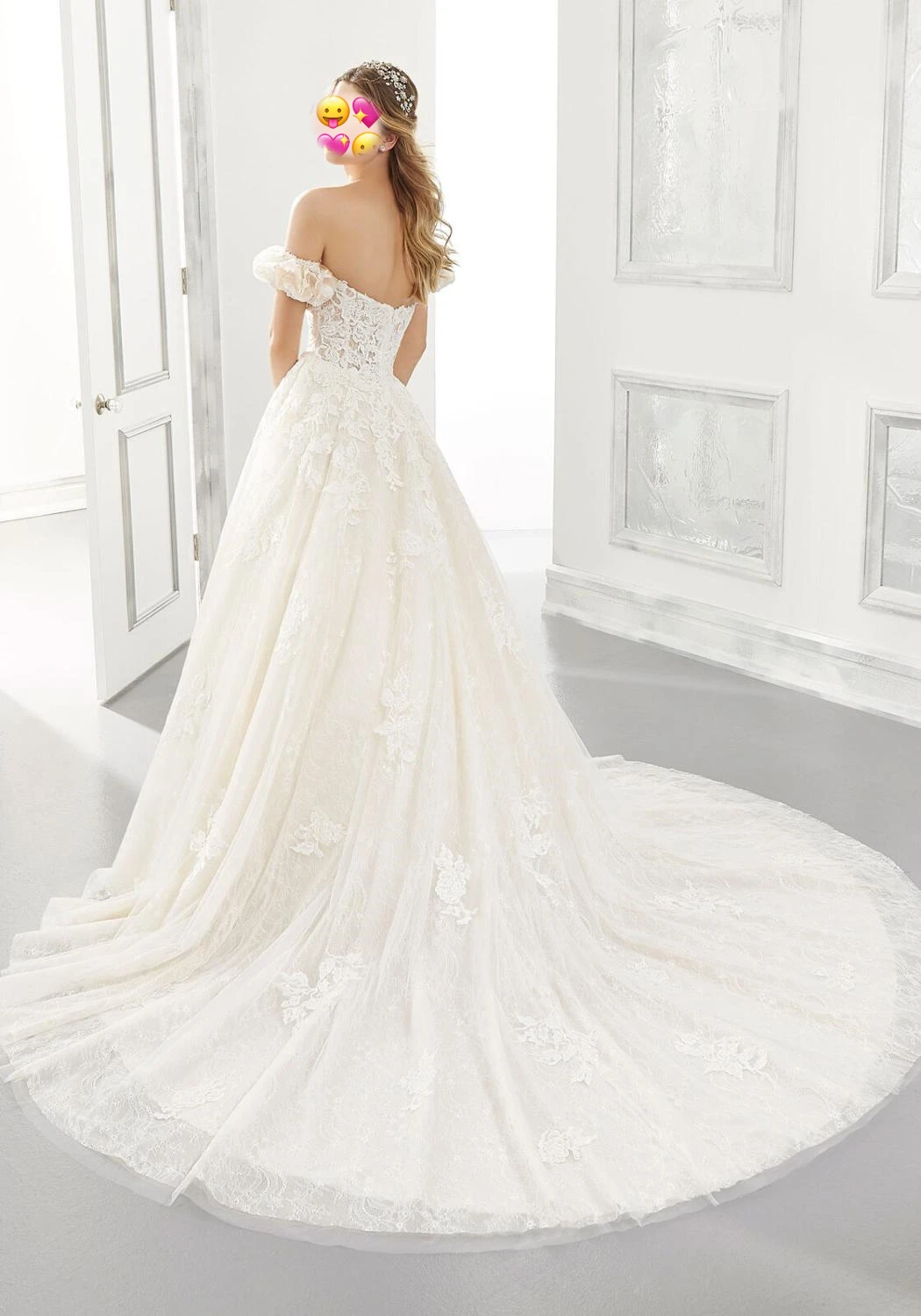 Женское свадебное платье с открытыми плечами кружевной лиф цвета слоновой кости