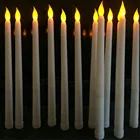 1 шт. 28 см Желтыетеплые белые мигасветодиодный ные свечи беспламенные реалистичные конусные свечи для Дня Святого Валентина украшение для вечерние