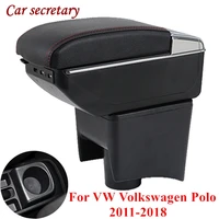 car secretary for vw volkswagen polo 2011 2018 armrest central store content storage box with cup holder ashtray armrest case