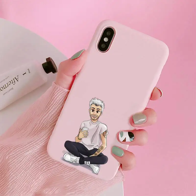 

Zayn malik Phone Case Candy Color Pink for iPhone 11 pro XS MAX 8 7 6 6S Plus X 5S SE 2020 XR