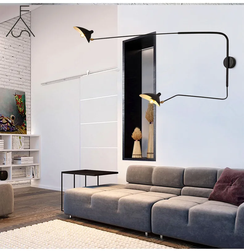 Beste Industriële Dawn Spider Serge Mouille Wandlamp Met Schakelaar Swing Arm Binnenverlichting Slaapkamer Eetkamer/Kleedkamer Studie Badkamer