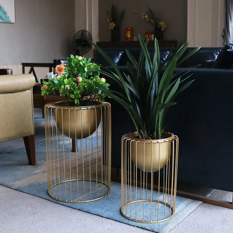 

zq Nordic Simple Iron Floor Creative Balcony Decorative Greenery