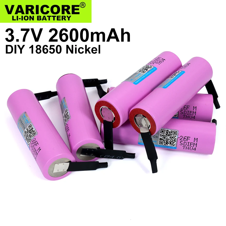 Оригинальный Аккумуляторный аккумулятор VariCore 1 10 шт. с защитой 18650 3 7 В 2600 мА · ч