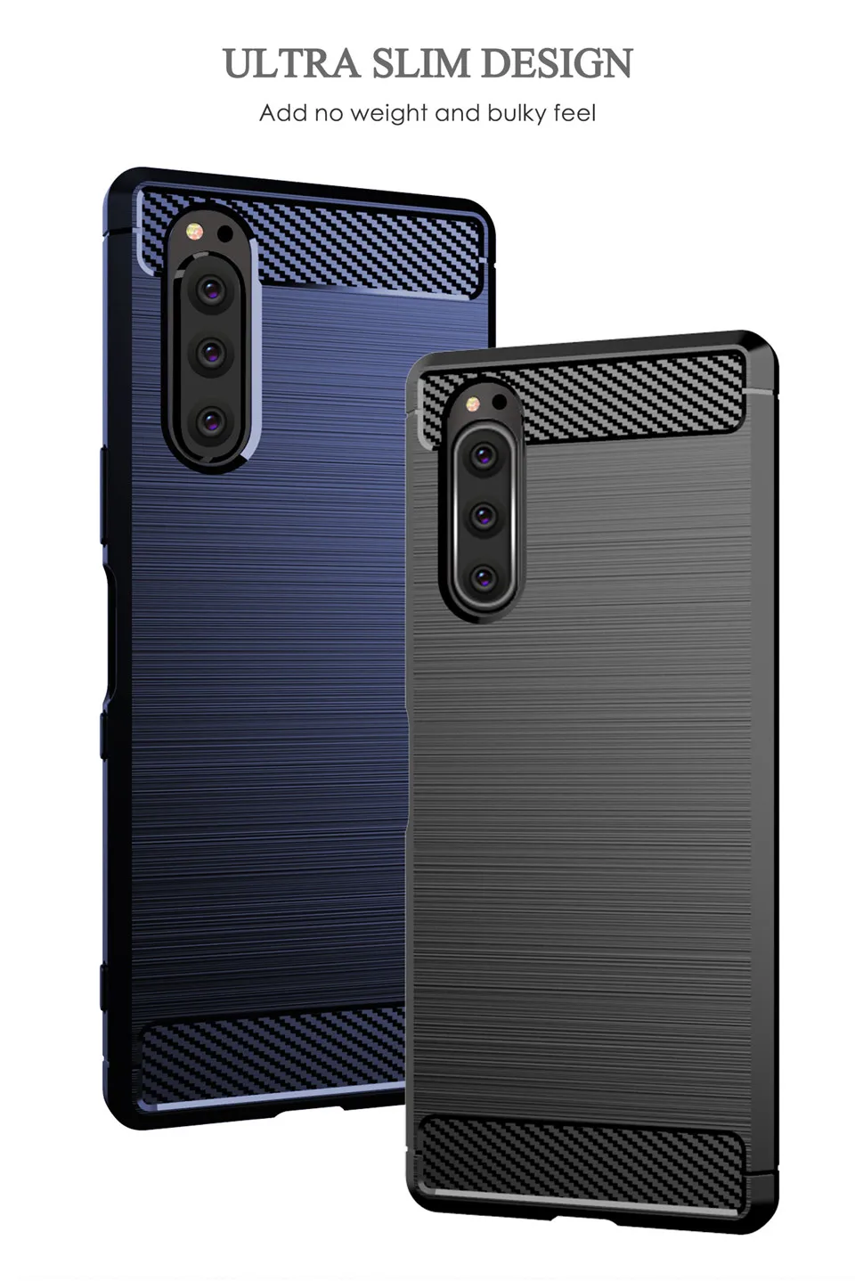 Для sony Xperia 5 Чехол XZ5 противоударный матовый карбоновый мягкий бампер чехол для sony Xperia 2 чехлы для телефонов Capa
