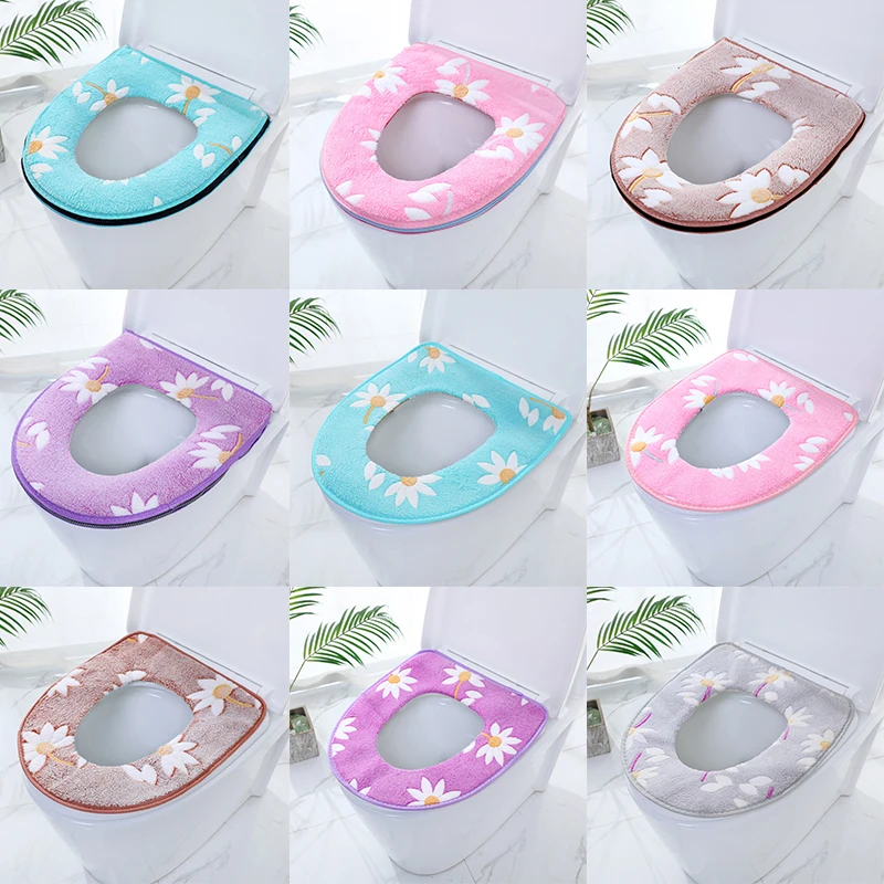 

Зимнее мягкое флисовое сиденье для унитаза, моющееся зеленое утолщенное теплое сиденье, аксессуары