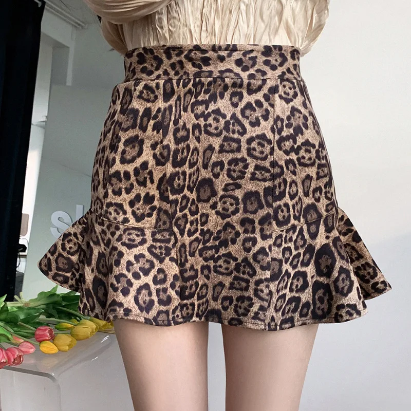 

Женская мини-Леопардовый принт сексуальная летняя короткая юбка на осень для взрослых с леопардовым принтом; Юбка с завышенной талией для д...