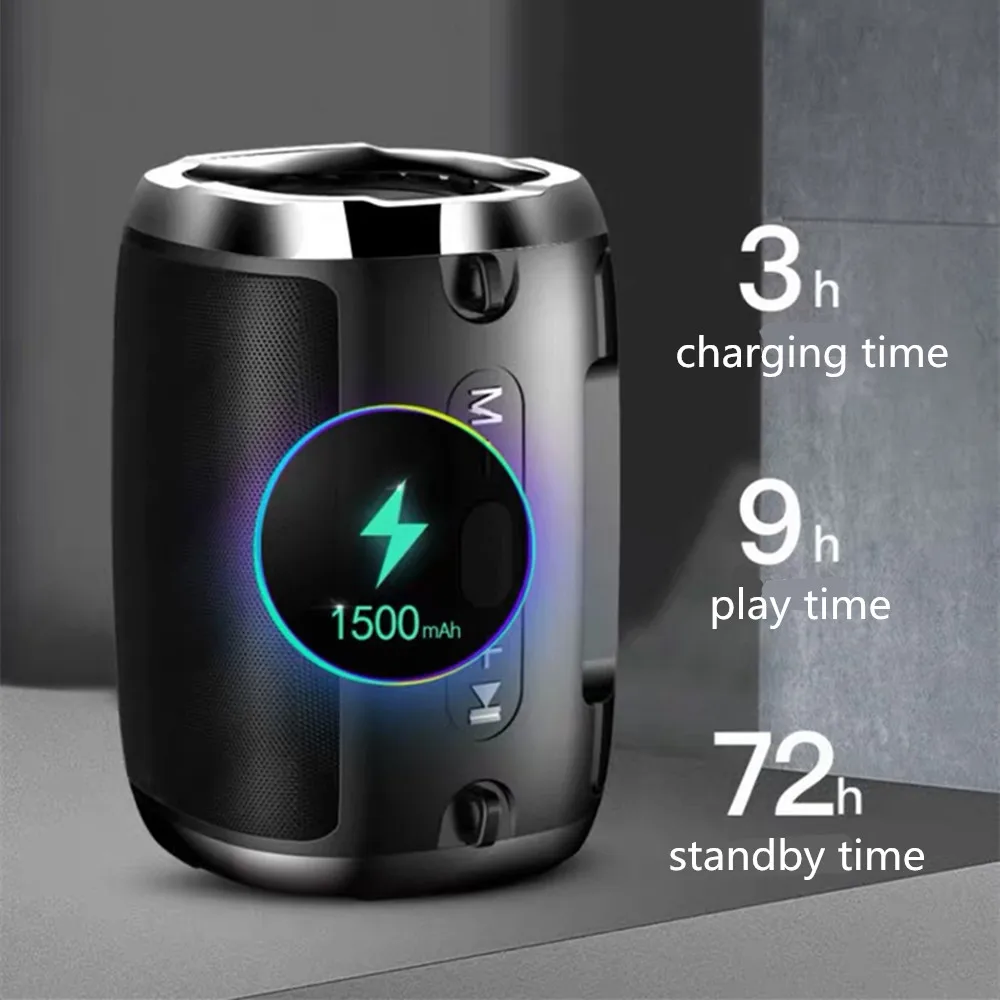 Портативная беспроводная Bluetooth-Колонка HYASIA TWS со съемным ремешком время работы 9