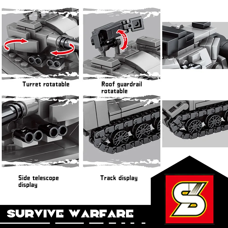Конструктор SY Block Военный танк модель WW2 солдат РОССИИ СОВЕТСКИЙ SU 76M армия