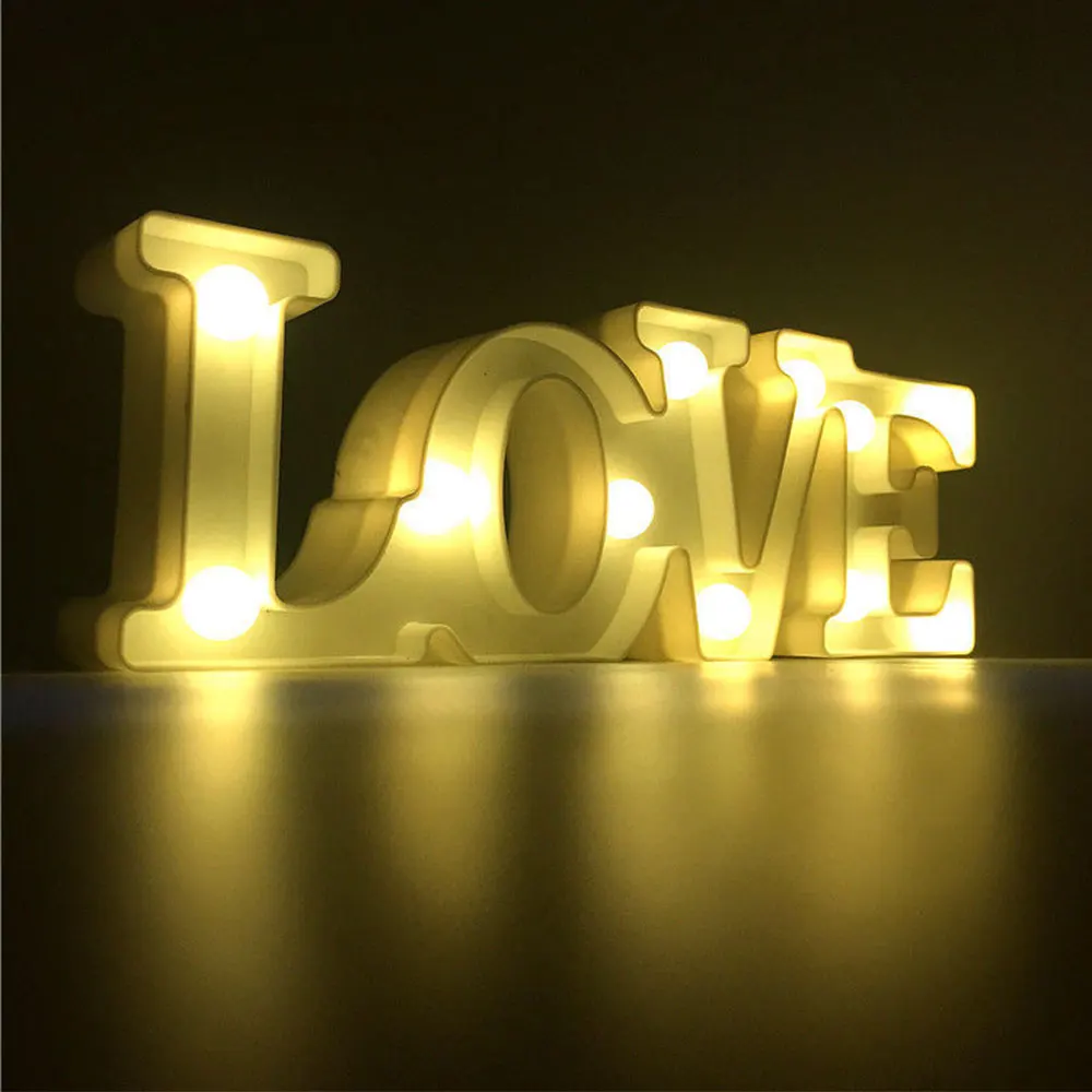 

LOVE Modeling Lamp Battery Powered Party Supply Light Fixture Decoration LED Light Board Eco-Friendly White/ Red