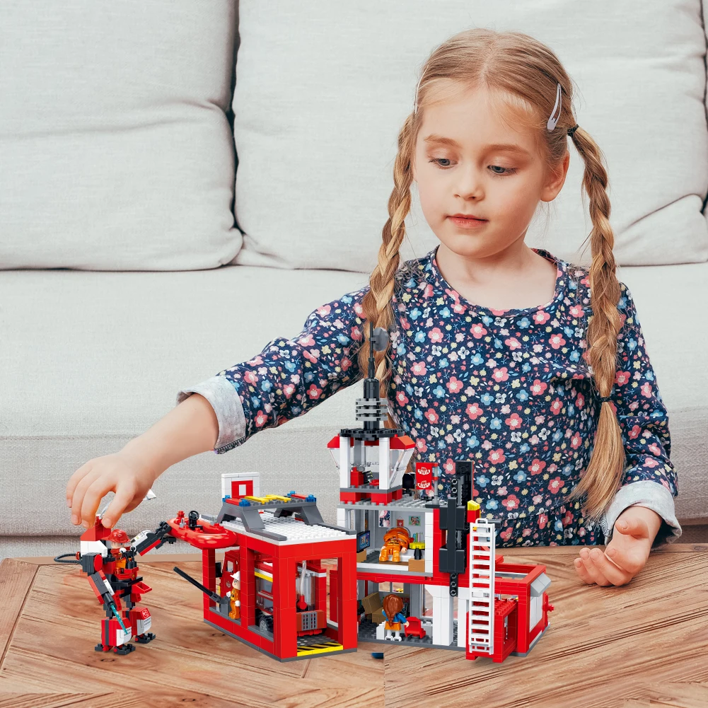 Пожарная станция BanBao классические строительные блоки городская конструкция