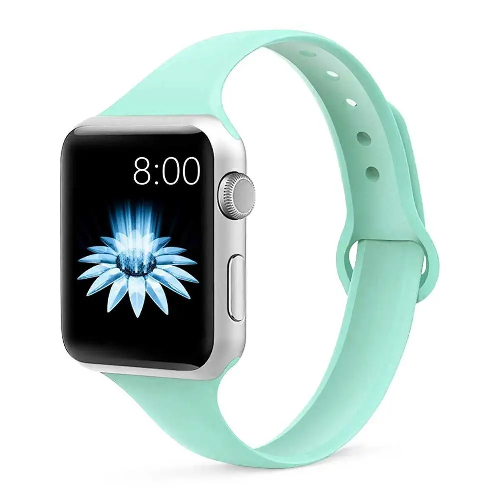 30 amber green Strap for Apple watch 4 band 44mm 40mm iWatch band 38mm 42mm Sports silicone bracelet Watchband for correa Apple watch 3/2/1 - Цвет ремешка: 30 amber green