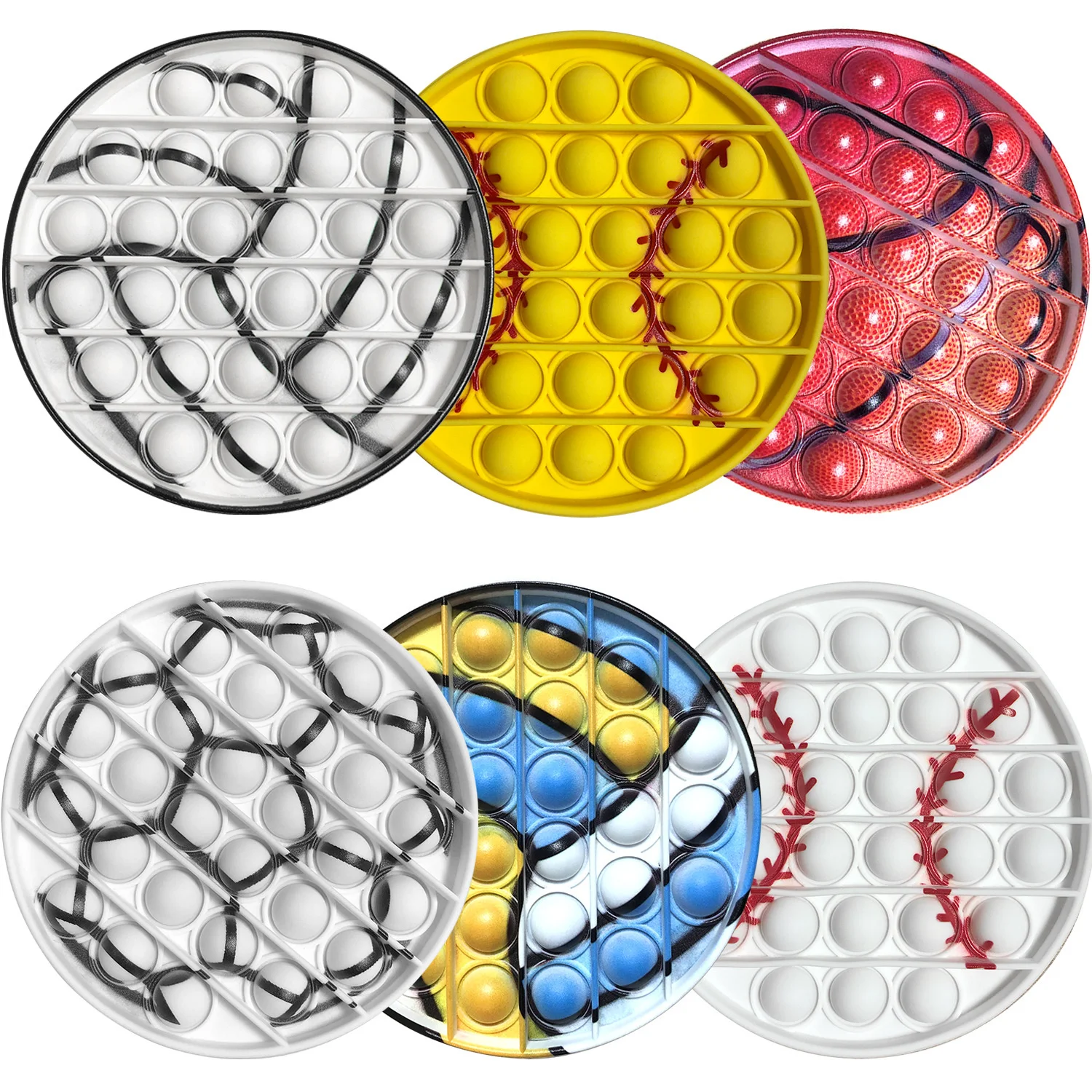 

Fidget Toys Silicone Football Basketball Shape Pop Toys Anti-Stress Simpl Dimmer Push Sensory Stress Children Toys