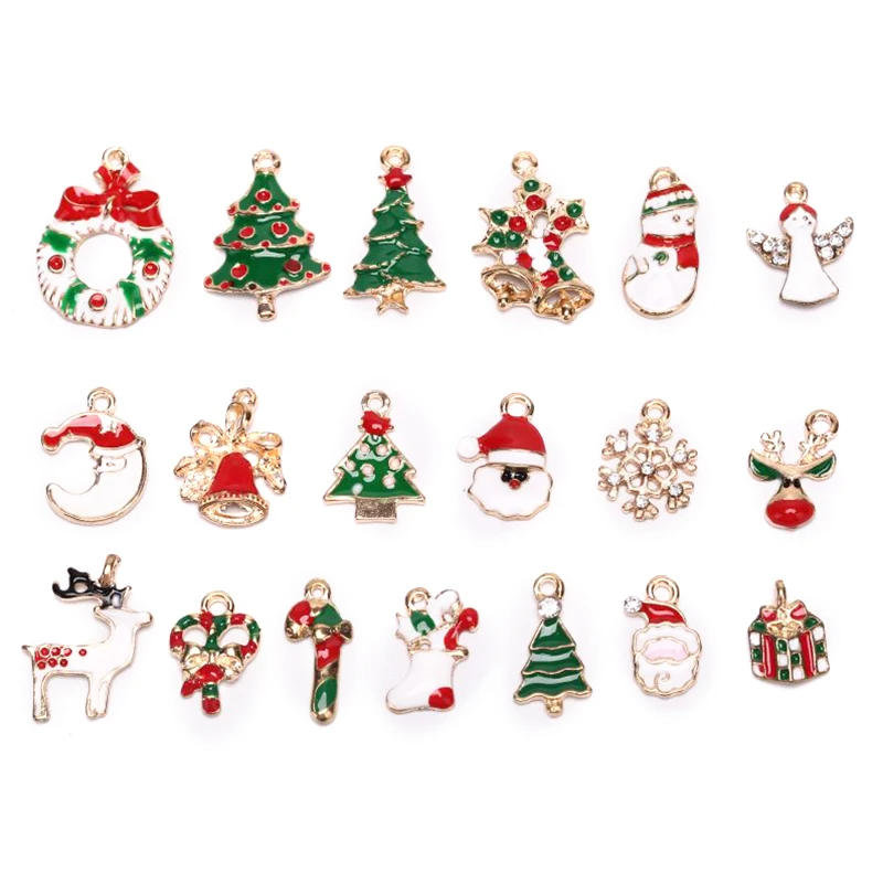 Смешанные металлические эмалированные подвески Рождественские Подвески