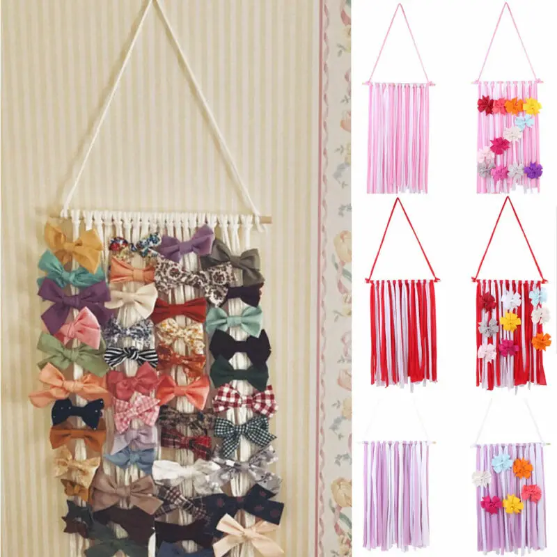 Держатель для волос девочек органайзер радужной расцветки заколок аксессуар