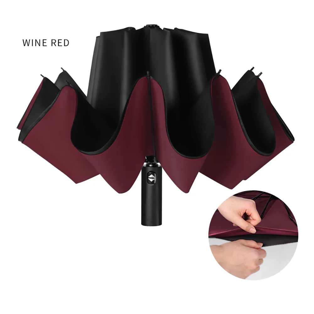 Однотонный Зонт двойного назначения тройного сложения 10-косточковый складной