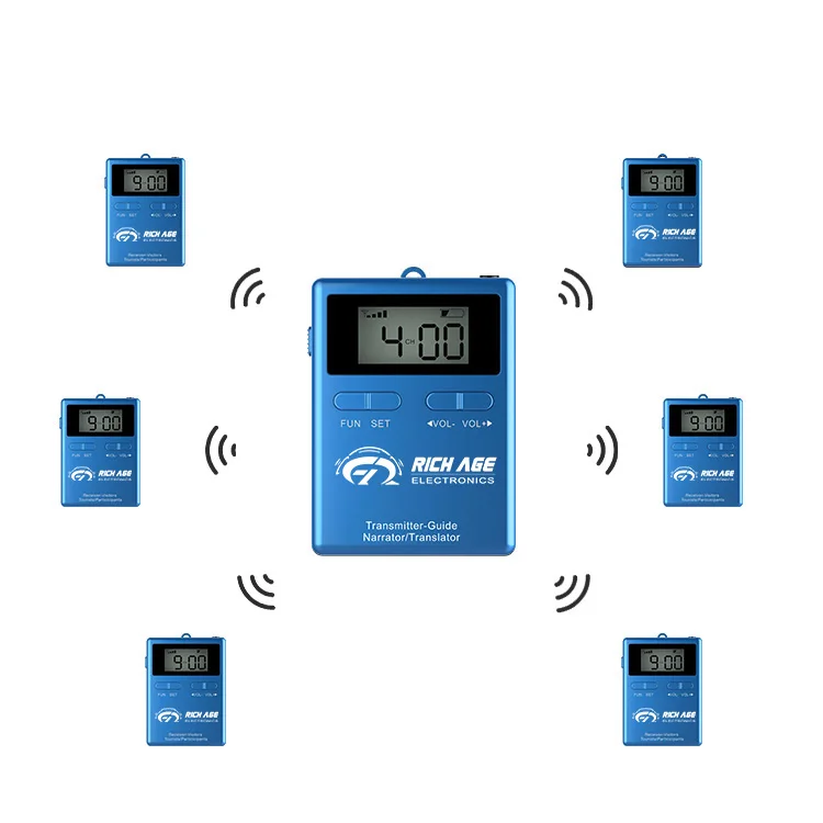 Беспроводной тур-гид Rich Age Rc8860 дальность действия до 180 м ручной 1 передатчик + 2