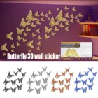 12 шт стикер на стену с бабочками наклейки на стену Новый год украшения дома 3D бабочки ПВХ обои для гостиная