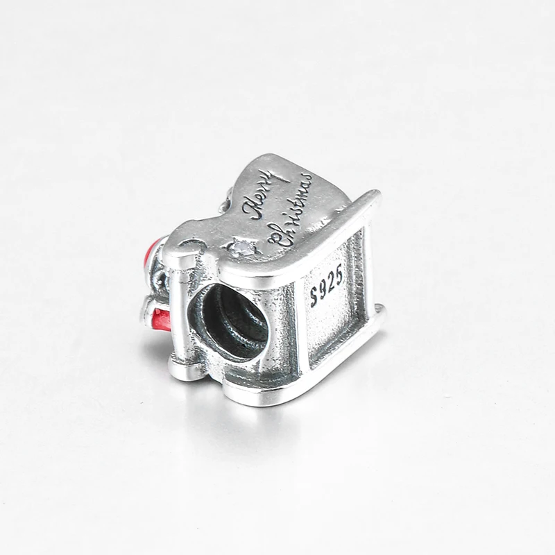 Merry Christmas Santa Claus 925 Sterling Silver red enamel fine Beads Fit Original European Charm Bracelet Jewelry making | Украшения и