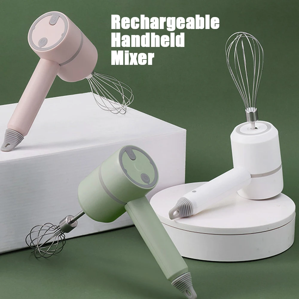 

Rechargeable Wireless Hand Mixer Portable Electric Food Mixers Handheld Blender Power Dough Blender Egg Beater Milk Frother