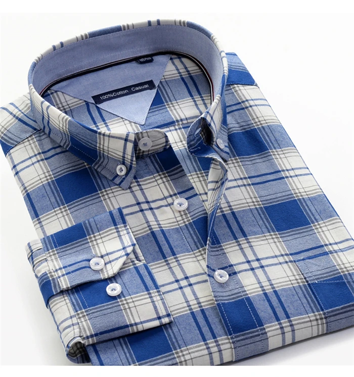 Рубашки размера плюс 5XL 6XL 7XL 8XL 9XL 10XL мужские рубашки с длинным рукавом из хлопка деловые Свободные повседневные рубашки в клетку Мужская брендовая одежда - Цвет: 961026 Long sleeve
