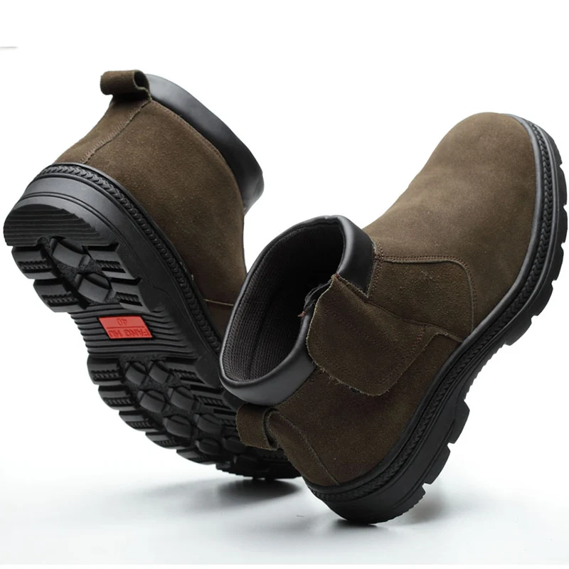 Мужские повседневные защитные ботинки со стальным носком Замшевые для сварки