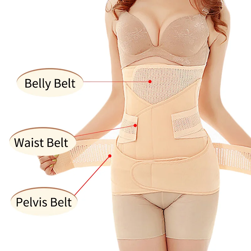 

3 In 1 Postpartum Support Recovery Belly Wrap Waist Pelvis Belt Body Shaper Postnatal Shapewear Maternity Waist Band