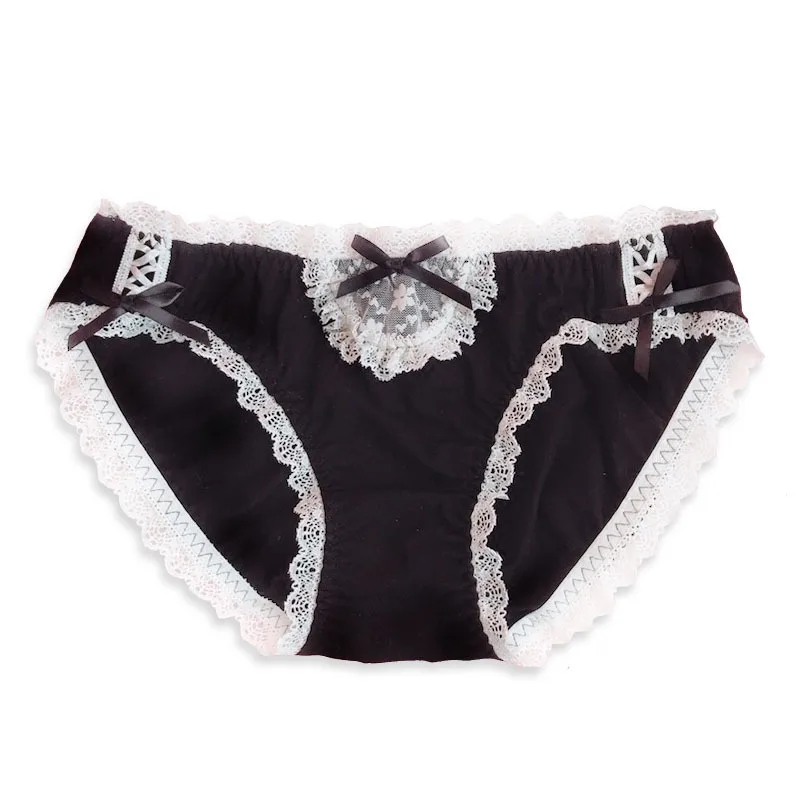 

Girl's Lace Modal Mid-Waist Heart-Breaking Lolita Women's Underwear European and American Cotton Crotch Sexy Panties Lingerie