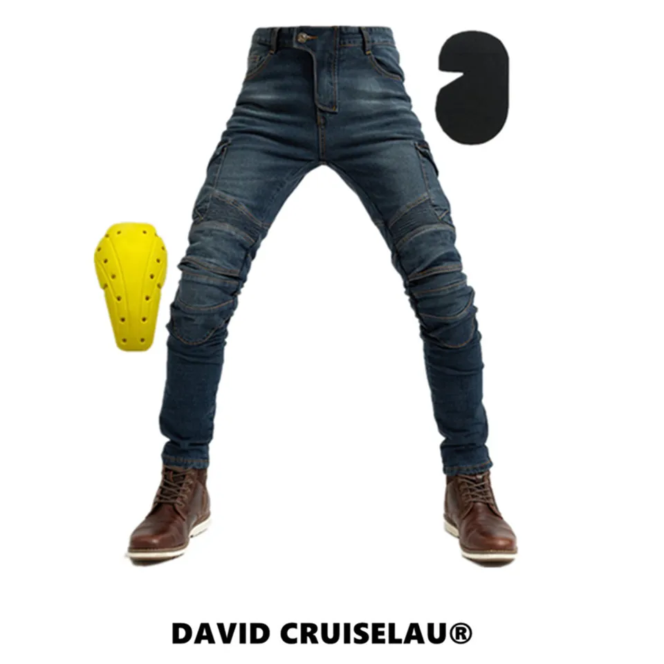 Новинка мотоциклетные повседневные джинсы Мужские для улицы езды по бездорожью