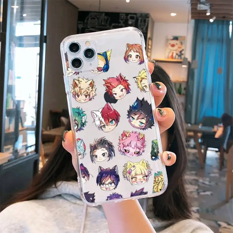 

animal cartoon Hero Academia Phone Case Transparent for iPhone 6 7 8 11 12 s mini pro X XS XR MAX Plus se cover funda shell