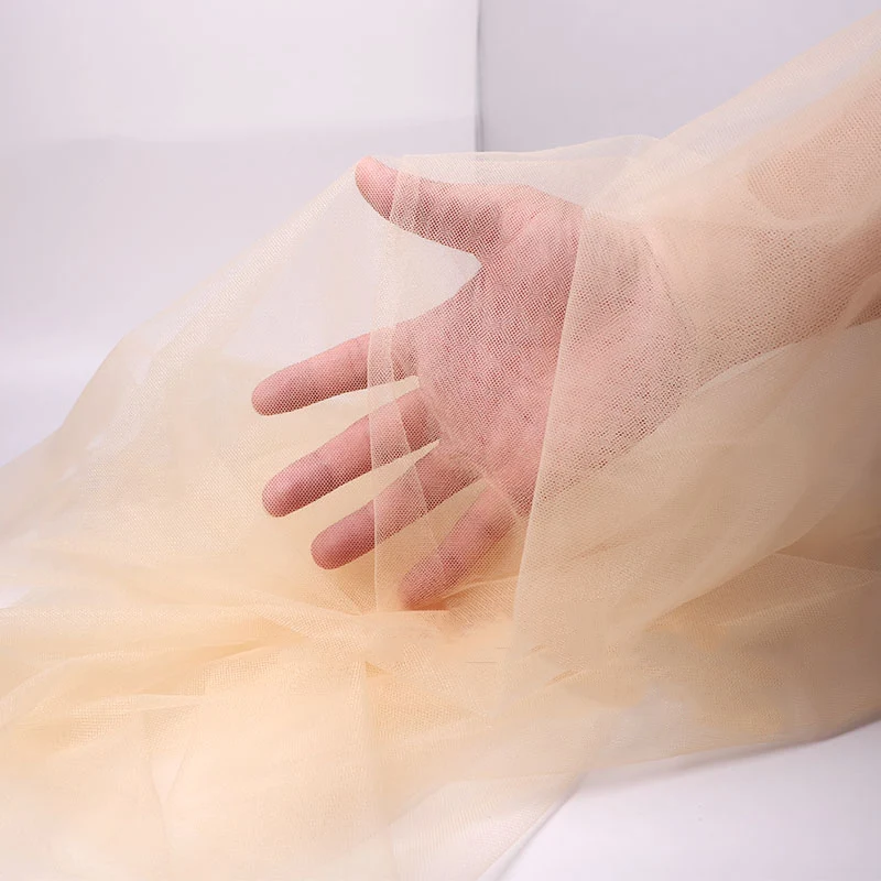 

Soft Skin Color Mesh Fabric DIY Wedding Dress Fabric Transparent Soft Light Invisible Net Yarn