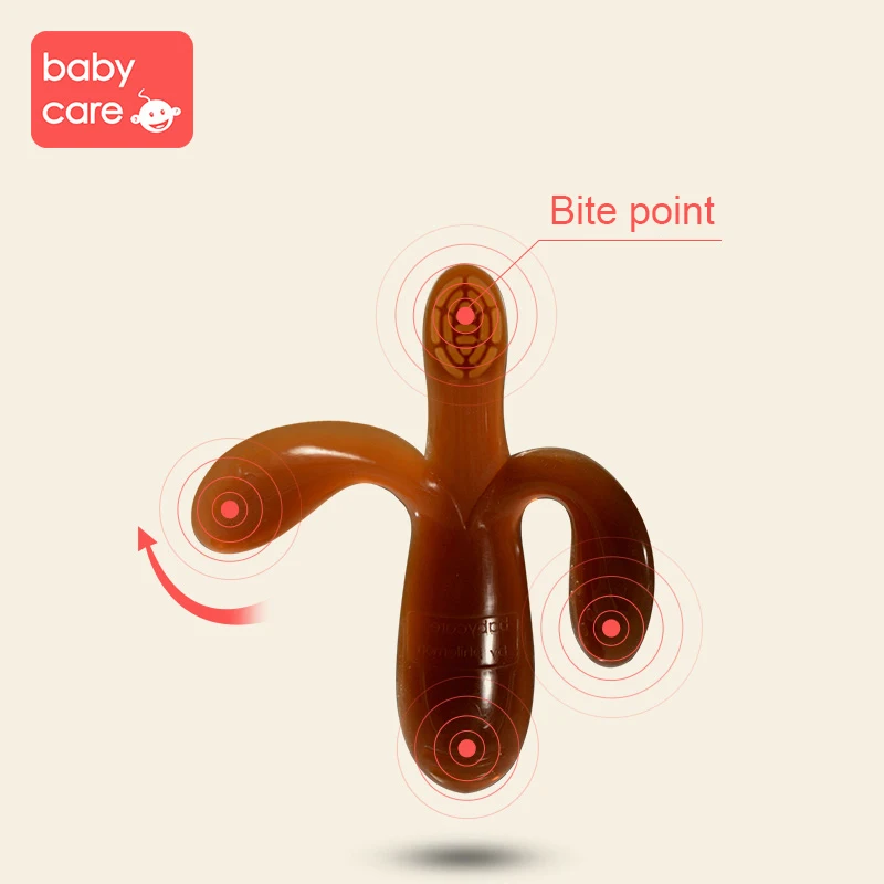 Teether 1 Babycare мягкая детская Силиконовая зубная щетка банана зубное кольцо детская стоматологическая уход обучение Прорезыватель детей жевательные игрушки с чашей - Цвет: Teether 1