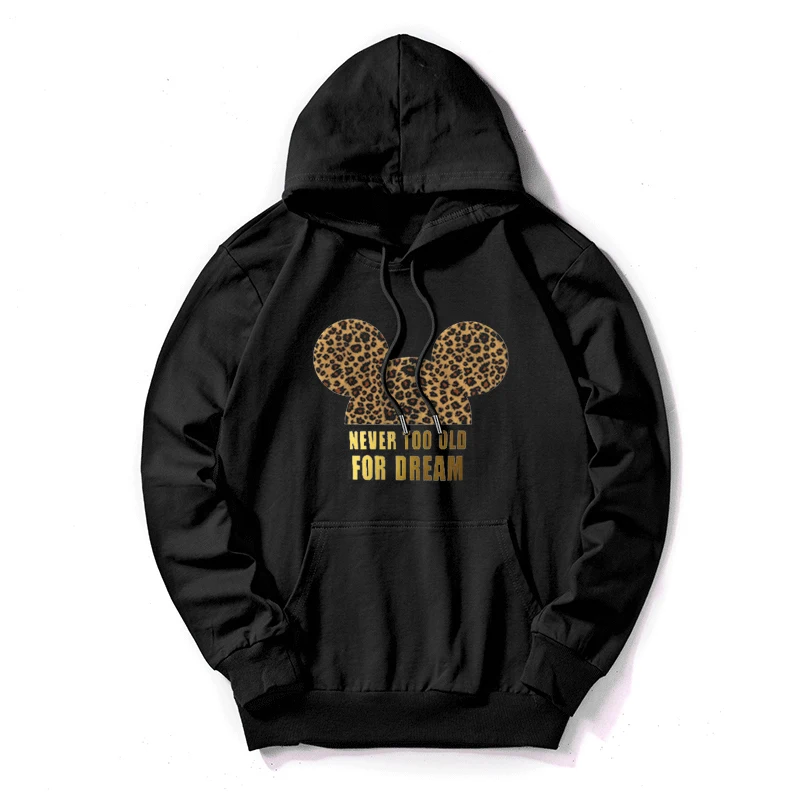 Black4 Women Sweatshirt Cotton Hoodies Autumn Winter Minnie Cartoon Hoodie Print Pullover Long Sleeve Plus Size 5XL White - Цвет: Black4