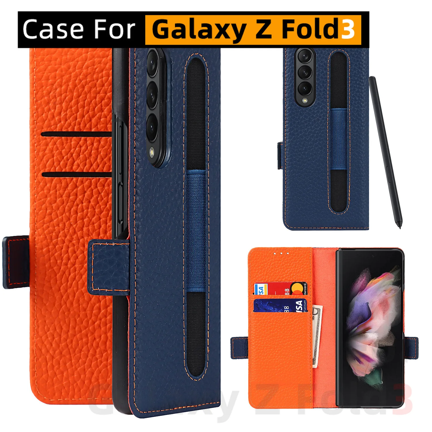 Чехол для Galaxy Z Fold 3 с S-держателем ручки W22 защитный чехол Samsung Fold3 s-слотом |