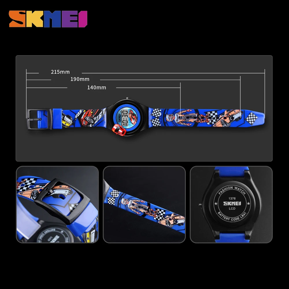 

New 1376 Cartoon Car Children's Watch Fashion Digital Electronic Children Watch Creative Cartoon Student Watch Boy Child