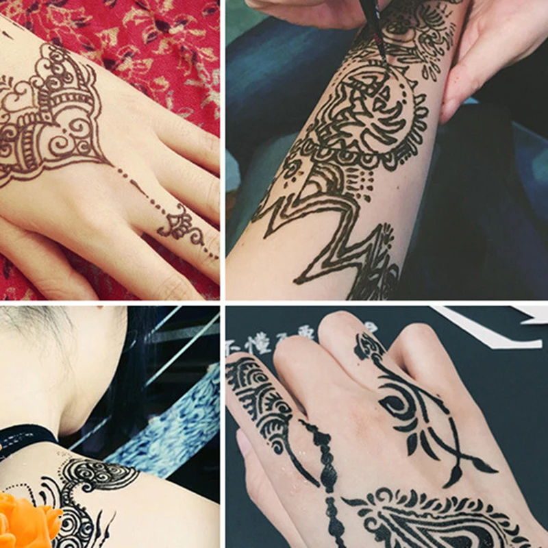 Новинка черные коричневые красные белые конусы хны паста для татуировки хной