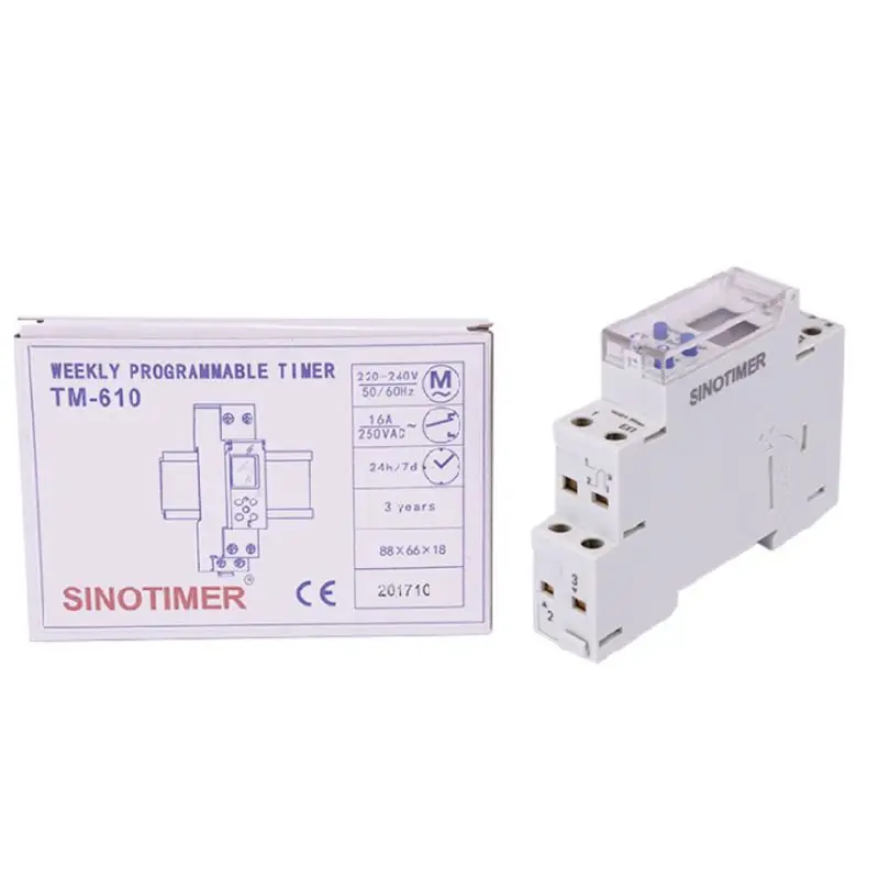 

TM610 220V/110V Timer Switch Single Module DIN Rail 7 Days 24 Hrs Programmable A5YD