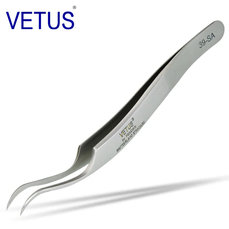 

VETUS Original 39-SA Tweezers Hyperfine High Precision Non-magnetic Anti-acid Pincers Eyelashes Grafting Manicure ESD Forceps